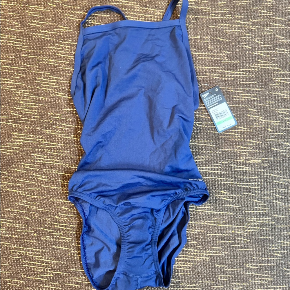 Never worn, NEW! Speedo Womens One Piece Swimsuit in Bright Navy - Picture 3 of 6